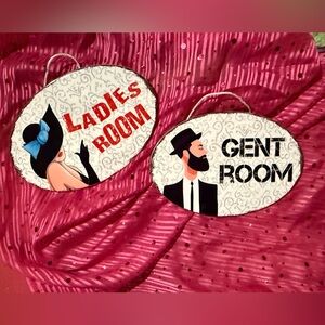 Ladies and Gent Room Signs porcelain NEW!